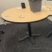 Gunnar Blonde Height Adjustable 42" Meeting Table w/ Flat Side